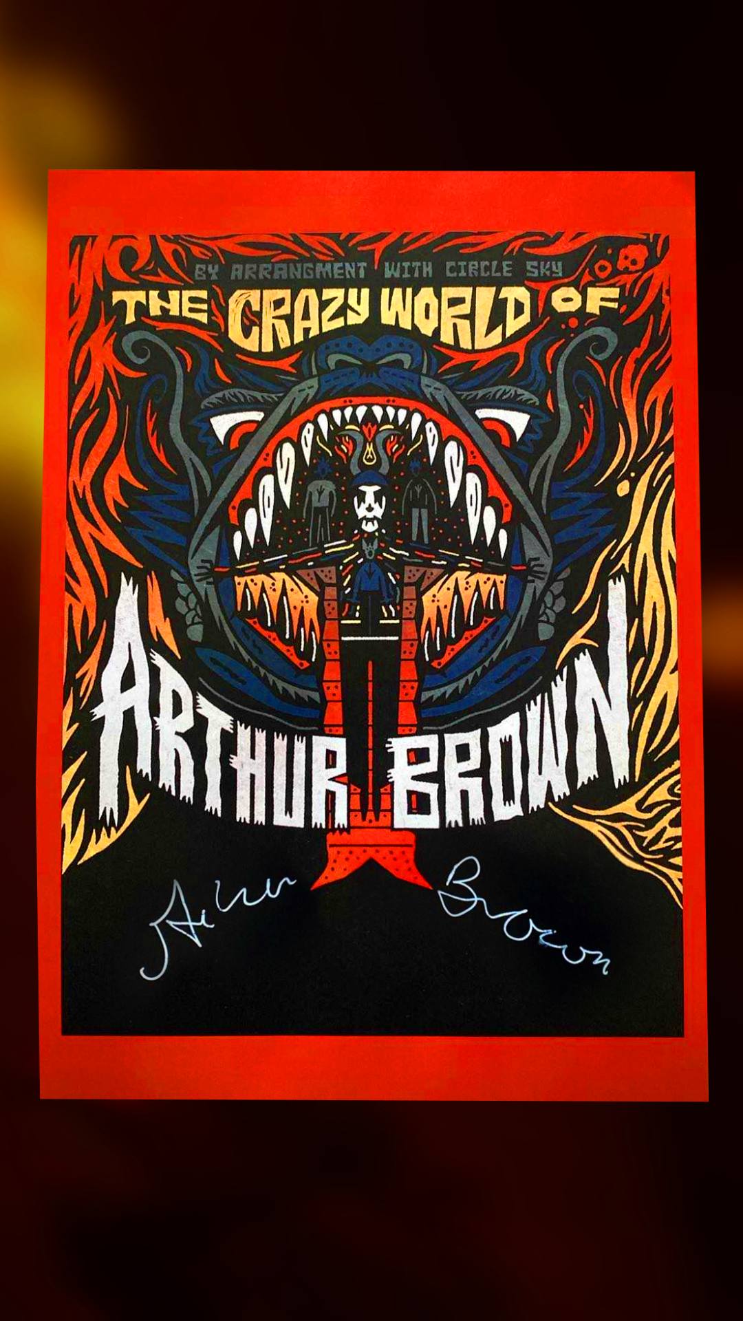 The Crazy World Of Arthur Brown Tour Poster! *Signed by Arthur
